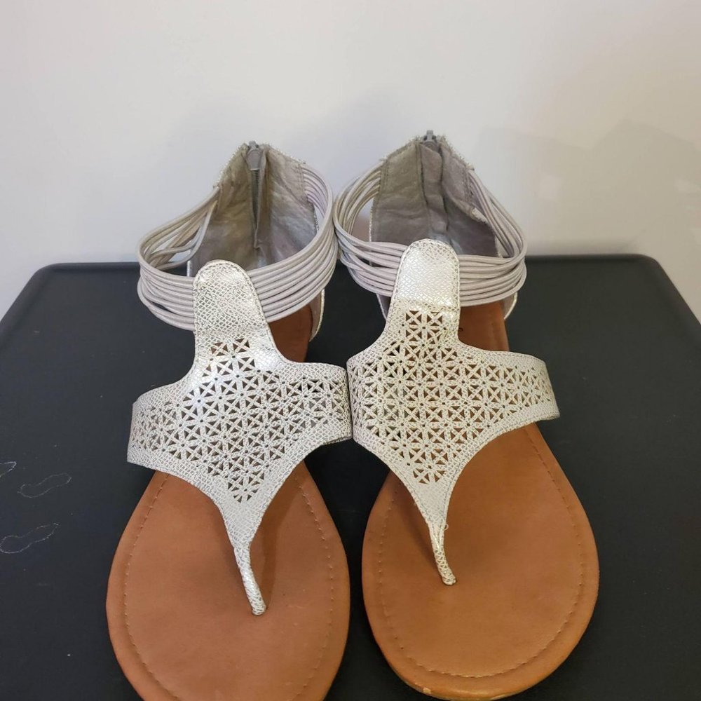 Silver Metallic Sandals size 10